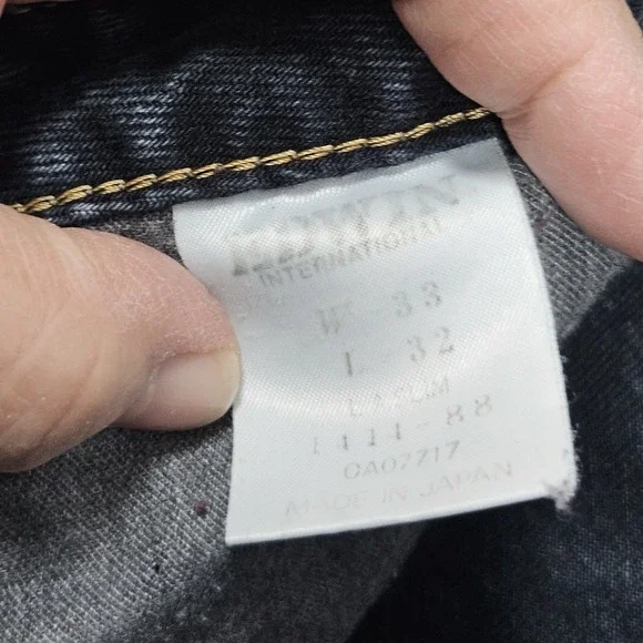 Edwin Tokyo Jeans L.A. Slim Fit W33 L32 100% Cotton Denim Made In Japan Distress - Picture 3 of 8